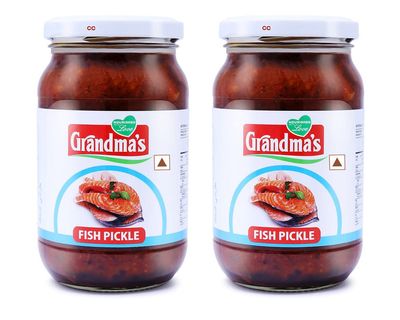 Grandmas Authentic Kerala Style Fish Pickle | 400g | Hot and Spicy Pickle (Pack of 2)