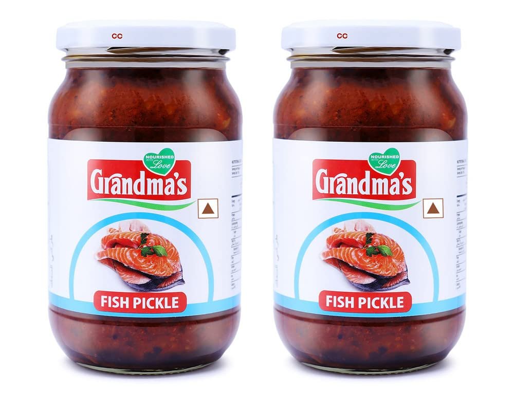 Grandmas Authentic Kerala Style Fish Pickle | 400g | Hot and Spicy Pickle (Pack of 2)