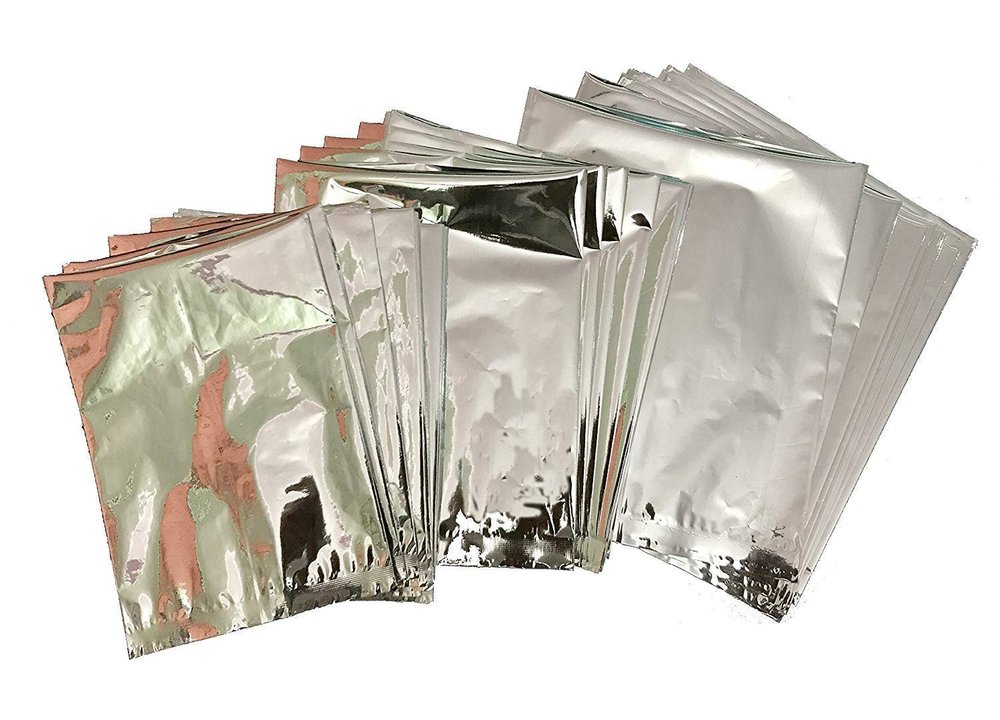 AWADH Met/Pet Aluminium Pouch Aluminium Foil Pouch Food Grade metalized Pouches , Sliver Pouches for Food Product Packaging Pack of 100 of 500g Packaging (6x9 Inches)