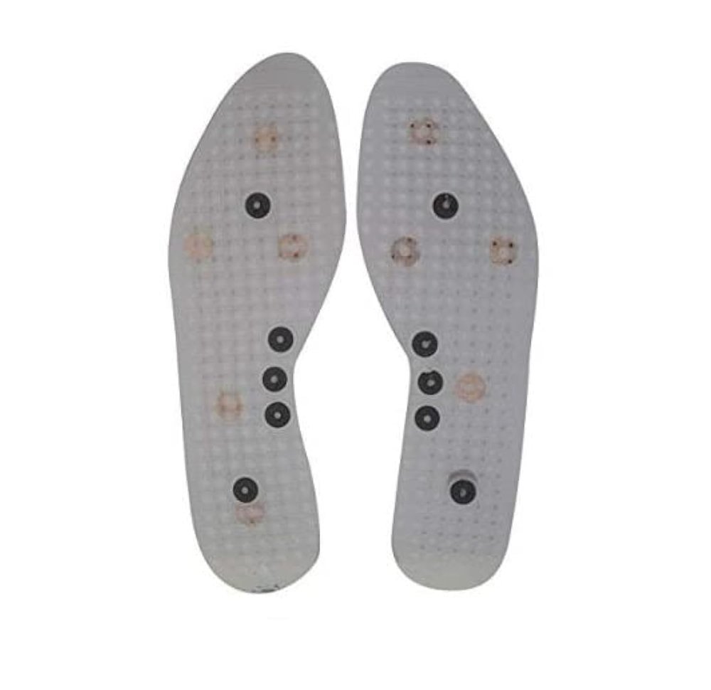 ACi Acupressure Magnetic Shoe Insole Comfort Pads for Foot Massage/ Therapy - White