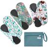 7pcs Set 1 pc Mini Wet Bag +6pcs Absorbent Reusable Sanitary Pads/Washable Bamboo Cloth Menstrual Pads(Summer,S) view 1