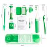 Smillsu Portable Orthodontic Oral Care Kit for Braces - Interdental Brush, Dental Wax, Dental Floss, Toothbrush, Cleaning Kit (Green) view 2