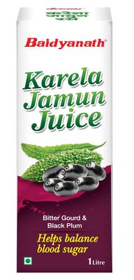 Baidyanath Karela Jamun Juice 1L | Natural Remedy For Blood Sugar Management | Helps in Reducing the Bad Cholesterol Levels & Improves overall Health and Wellness