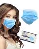Blue Disposable Face Mask 50 Pcs 3 Ply Mouth Cover Dust Masks for Adults w. Elastic Ear Loop, Blue Mask, Safety Filter Face ShieldComfortable, Breathable, Triple Layer Protection Mask (50 PCS, Blue) view 1