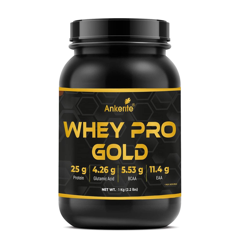 Ankerite Whey Pro Gold whey protein powder for men muscle gain | gym protein powder for men | gym supplement with 25g of protein per serving | whey protein 1kg.