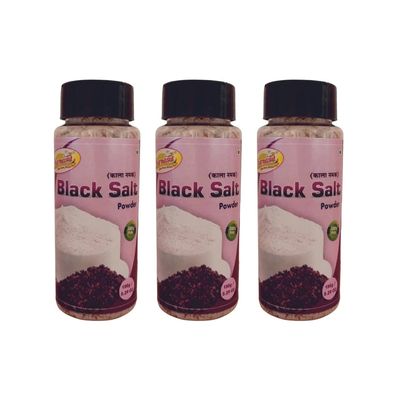 Black Rock Salt Powder | All Natural and Pure Kala Namak 450g | 150g*Pack of 3
