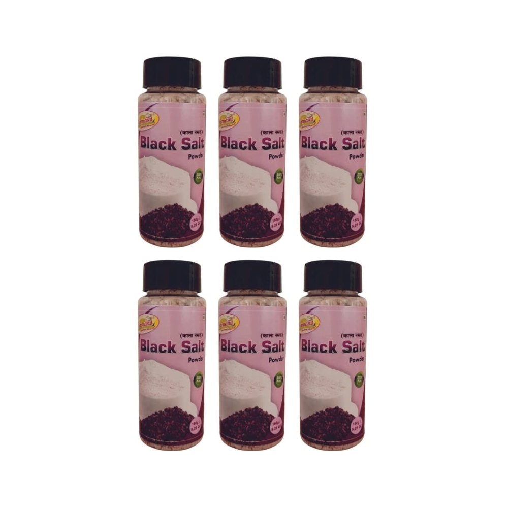 Black Salt Powder | Kala Namak | Himalayan Black Salt 900gm | 150g*Pack of 6