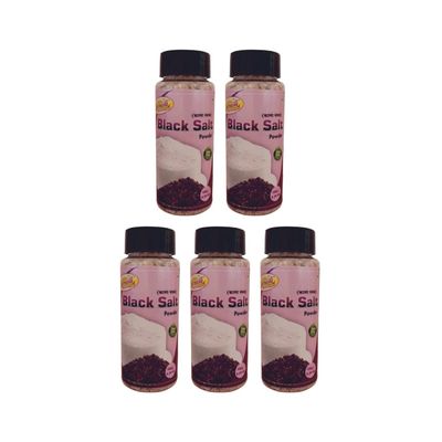 Sprinklers Black Salt Powder | Kala Namak | Himalayan Black Salt Powder | 750gm (150g* Pack of 5)