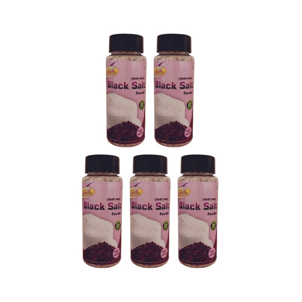 Sprinklers Black Salt Powder | Kala Namak | Himalayan Black Salt Powder | 750gm (150g* Pack of 5)