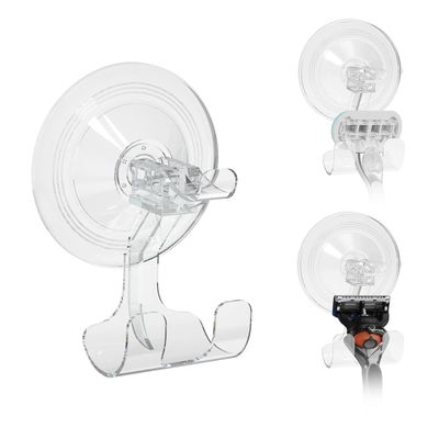 Linkidea 3 Packs Razor Holder for Shower, Wall Mounted Suction Cup Shaver Hanger Hooks for Bathroom, Compatible with Gillette Venus Platinum, Fusion 5 Proshield & Proglide, Mach 3 Classic