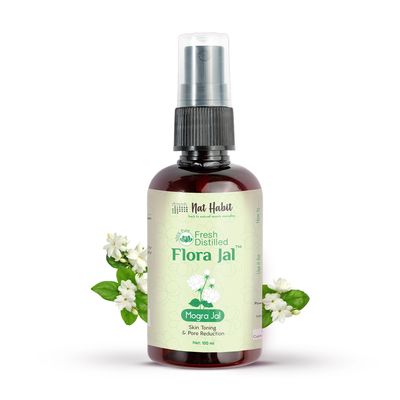 Nat Habit - 100% Pure Mogra Jal - Mogra Water - Toner, Face-Mist, Astringent & Face, Spray-Ayurvedic Steam-Distilled For Oil-Control, Acne-Control, Skin Hydration (Pack of 1, 100 ml)