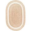 2 GUDD RUGS Handwoven Jute Natural Fibres Oval Braided Reversible Rug for Bedroom Living/Dining Room (White, Brown (4 x 6) view 4