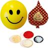 Kids Bhai Dooj Tikka Gift Toy with Smiley Soft Baby Ball, Roli Chawal Chandan Tikka Packet, Personal Message for Little Bhaiya Brother view 1