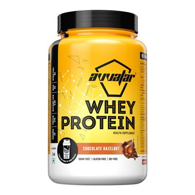 avvatar WHEY PROTEIN | 1Kg | Chocolate Hazelnut Flavour | 27g Protein | 29 Servings | Isolate & Concentrate Blend