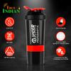 True Indian Combo Gym Shaker Bottle with Sipper Bottle, Shaker Bottles for Protein Shake 100% Leakproof Guarantee Protein Shaker/Sipper Bottle-Pack of 2 Shaker & Sipper (Red) view 2