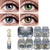 Color Style Combo Pack of 4 Pairs of Monthly Color Contact Lenses (Green,Grey,Blue & Hazel) (Zero Power/Lenses Only) With Case & Solution view 1