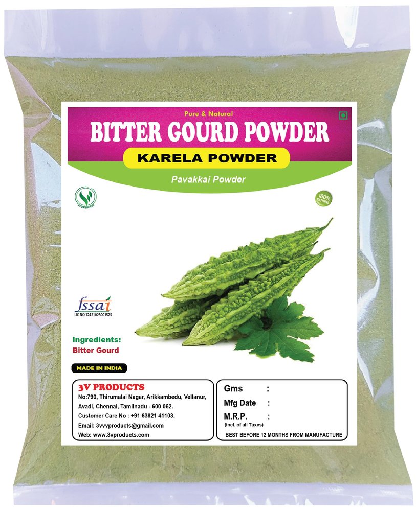 3V PRODUCTS Bitter Gourd Powder - Pack of 2x50g - Karela | Pavakkai