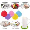 HKD Sales Silicone Washing Sponge Antibacterial Silicone Dish Scrubber Fruit and Vegetable Washing Brush Round Scrubber Pad Multipurpose Silicone Dishwashing Tools for Kitchen(2 psc) view 4