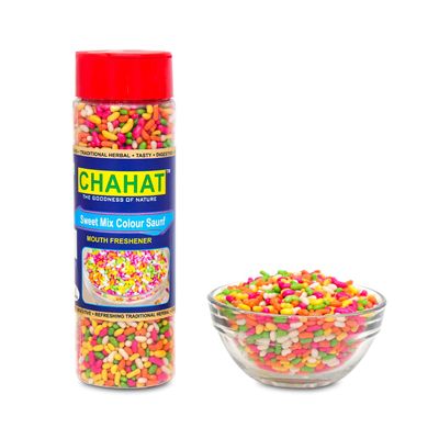 Chahat Mouth Freshener Mix Sugar Coated Sweet Saunf, Colourful Saunf, Roasted Saunf [100% Digestive Fennel Mukhwas 150gm(Pack of 1)