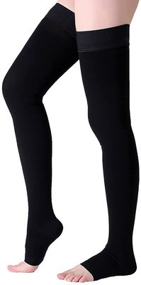JUST RIDER Varicose Veins Pain Relief Compression Socks for Running, Sports, Fitness, Medical for both Men and Women 15-20 mmHg compression (Black, S)