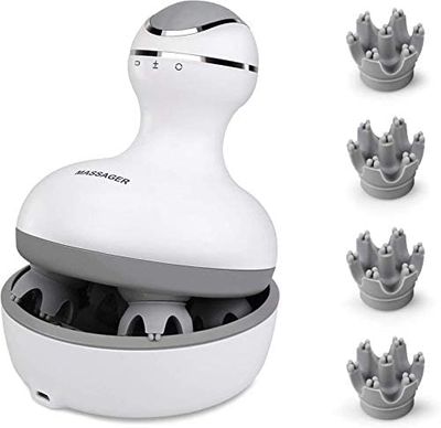 ACS Acupressure Smart Head Scalp Massager, Rechargeable and 4 Speed Mode and Portable Handheld Head Scratcher Massager for Hair Growth Deep Clean and Stress Relaxation
