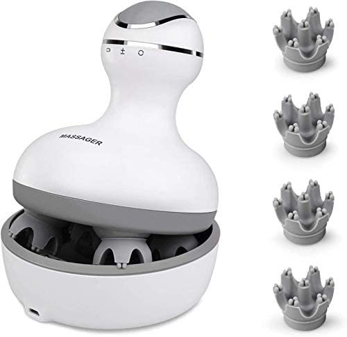 ACS Acupressure Smart Head Scalp Massager, Rechargeable and 4 Speed Mode and Portable Handheld Head Scratcher Massager for Hair Growth Deep Clean and Stress Relaxation
