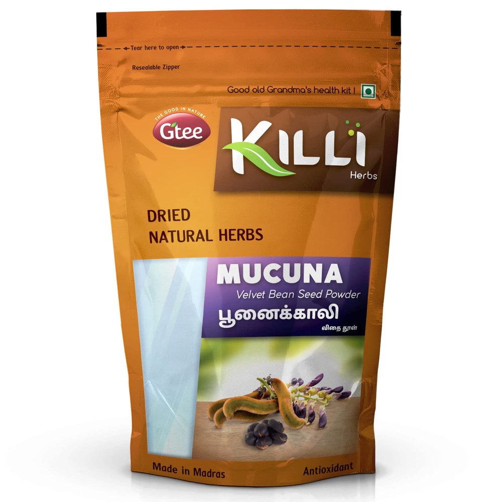 KILLI Mucuna pruriens | Black Kaunch | Poonaikali | Kapikachhu | Velvet Bean Powder, 100g