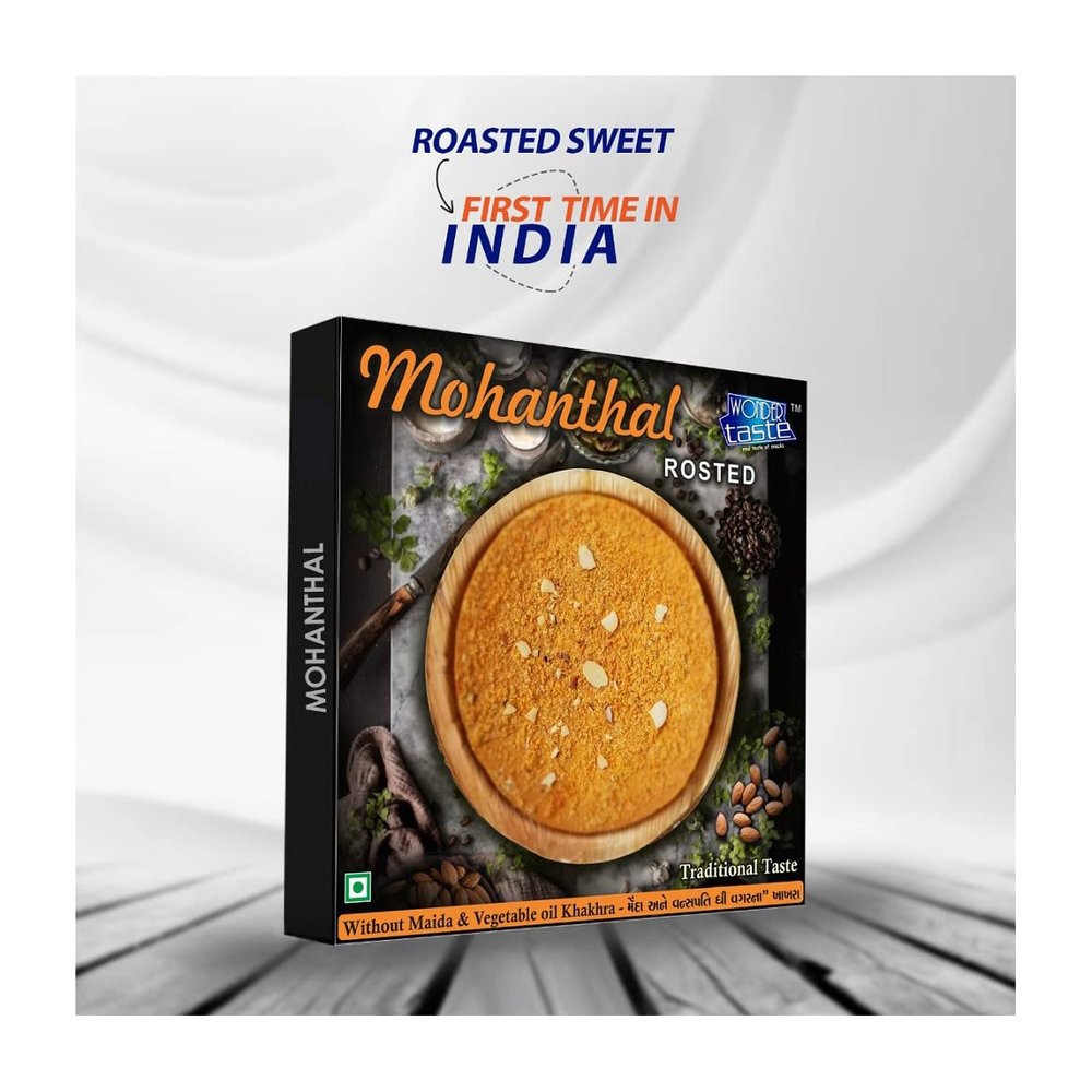 WONDER TASTE Roasted Mohanthal Khakhra Pack of 2 (250g Each) | Super Healthy Sweet | Delicious Roasted Gujarati Bites | Best option for Giving Festival Gift