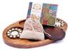 Ghasitaram Gifts Express Delivery Chip n Dip Wooden Tray with T-Lites,Coasters,Almonds,Assorted Bites Box|Sweets|Sweets Gift Pack|Diwali Sweets|Indian Mithai|Diwali Sweets Gift Box view 1