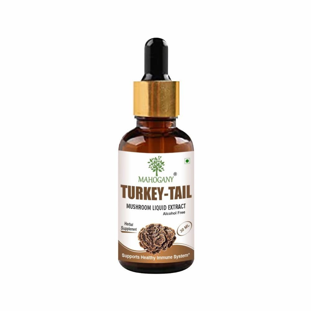 Mahogany Turkey Tail Mushroom Liquid Extract 30 ML Glass Bottle with dropper