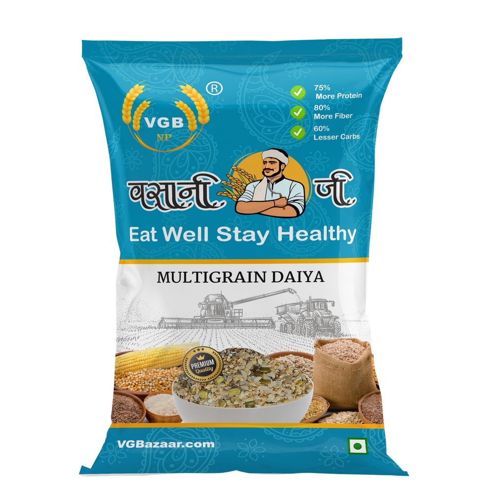 Vasani G Multigrain Dalia | Mixed Grain Porridge with Rice Wheat Bajra Moong Dal Til | Nutritious Broken Wheat Mix Cereal | Mix Grain Daliya - 1 kg