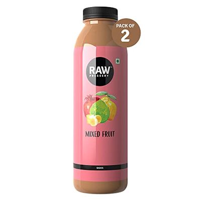 Raw Pressery Mixed Fruit Juice (2 x 1000ml) High Vitamin C & Dietary Fiber, Natural Energizer & Immunity Booster, Healthy Juice, No Added Sugar