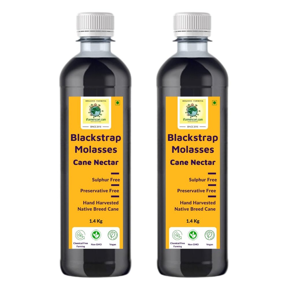 iFarmerscart Sugarcane Blackstrap Molasses - 2.8 KG | Iron & Calcium Boost | Unsulphured | Vegan Gluten-Free and Unprocessed | Cane Nectar Syrup from the Fertile Banks of River Kaveri | Natural Sweetener | Preservative & Thickeners Free | Magnesium R