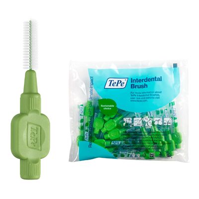 Tepe Adult Interdental Brush Original Cleaners Manual Dental Brushes Between Teeth 20 Pk, Green