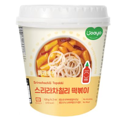 Joayo Srirachachili Topokki Tteokbokki  Rice Cakes with Spicy & Rich Flavorful Savory Sauce, 4.23 oz  120 g