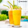 Now Organic Reusable Stainless Steel Drinking Straws Gold Colour Set (Bent and Straight) Including Straw Brush Cleaner and Free Muslin POTLI (Pack of 4) (Golden) view 2
