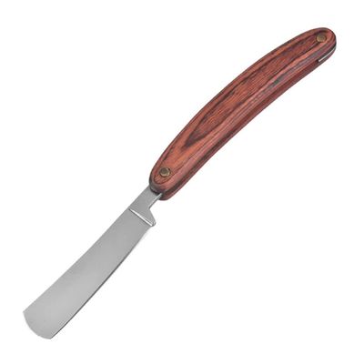 Straight Razor with Wood Handle: Stainless Steel Vintage Razor Beard Blade Barber Shaving Razor Old Style Shaver Beard Cutter for Man