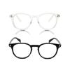 4Flaunt UV Protected & Anti Glare Oval Spectacles Optical Frame, Customizable Lens, Helps In Minimizing Digital Headache, Better Sleeping For Men & Women (Transparent & Black) view 2