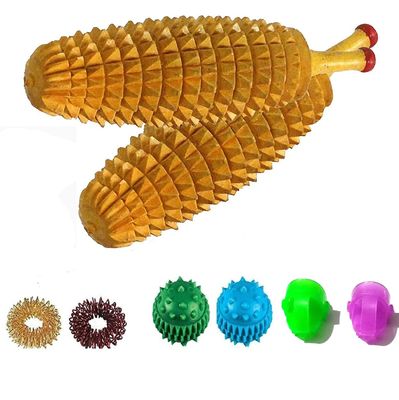 ACS Handmade Wooden Ancient Acupressure Spiked Hand Massager Exercise Therapy Deep Tissue Trigger Set Of 2 Pcs,Sujok Ball 2 Pcs,Thumb Pad 2 Pcs And Rings 2 Pcs With Reflexology Chart