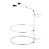 VMS INDIA Weighted Base Removable Alloy Silver Men's Shaving Brush Straight Holder Stand Soap Bowl Double Edge view 1