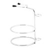 VMS INDIA Weighted Base Removable Alloy Silver Men's Shaving Brush Straight Holder Stand Soap Bowl Double Edge view 2