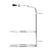 VMS INDIA Weighted Base Removable Alloy Silver Men's Shaving Brush Straight Holder Stand Soap Bowl Double Edge view 3