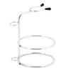 VMS INDIA Weighted Base Removable Alloy Silver Men's Shaving Brush Straight Holder Stand Soap Bowl Double Edge view 4