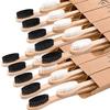 Bamboo Toothbrushes for Adults, Eco-Friendly Wooden Toothbrushes Set (Black White 20P) view 1