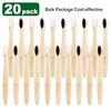 Bamboo Toothbrushes for Adults, Eco-Friendly Wooden Toothbrushes Set (Black White 20P) view 2
