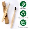 Bamboo Toothbrushes for Adults, Eco-Friendly Wooden Toothbrushes Set (Black White 20P) view 4