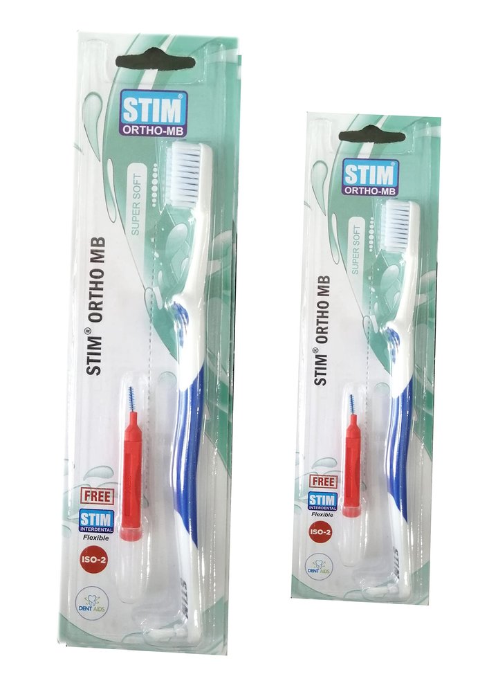 Dr. Dentaids Stim Ortho Mb Brush (Pack Of 3)Toothbrush Dental Floss Dental Pulse Adult, manual, White