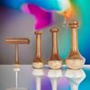 Soulvinee? Set of Kansa Wand Face Body Back Foot Acupressure Massager With Teak Wood Handle for Detoxification And Deep Relaxation Set of 4 (Natural Brown) view 1