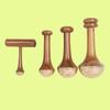 Soulvinee? Set of Kansa Wand Face Body Back Foot Acupressure Massager With Teak Wood Handle for Detoxification And Deep Relaxation Set of 4 (Natural Brown) view 4