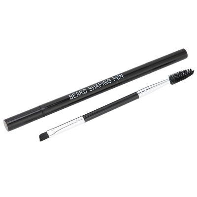 Beard Filling Kit, Enhance Hairline Waterproof Sweat Proof Long Lasting Beard Pencil Filler 4 Fork Tips Pen Black with Brush for Daily Use